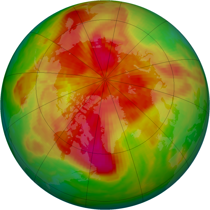 Arctic ozone map for 30 March 1989